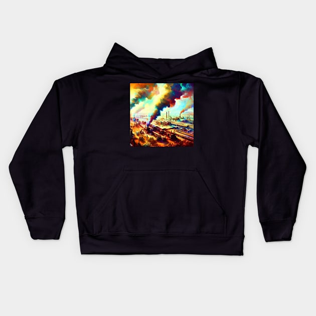 Industrial Revolution Kids Hoodie by Abstract Gallery